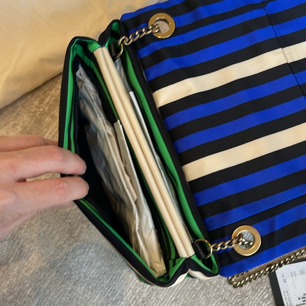 NWT Lanvin mini "Sugar" striped nylon shoulder bag - Picture 8 of 9